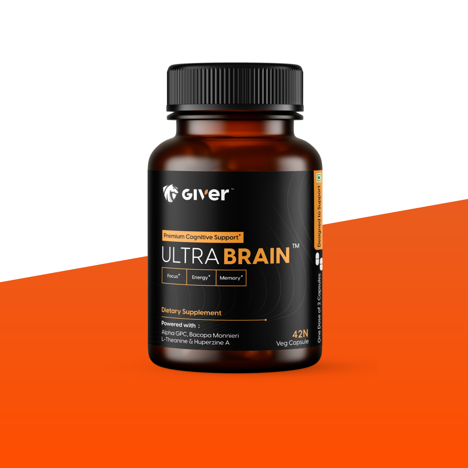 Ultra Brain™️ (Brainer) Super Nootropic Brain Supplement – 42 Veg Capsules